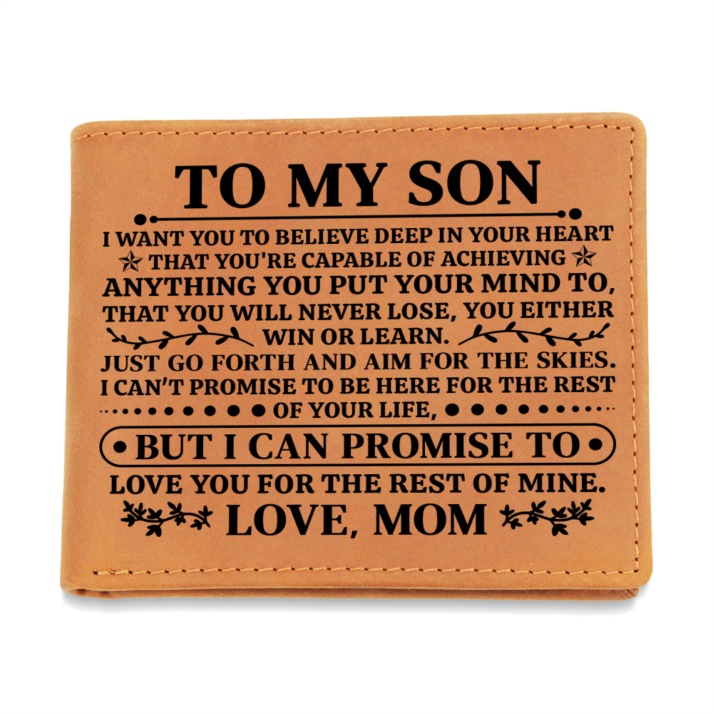 To My Son Promise (Black) – Leather Wallet